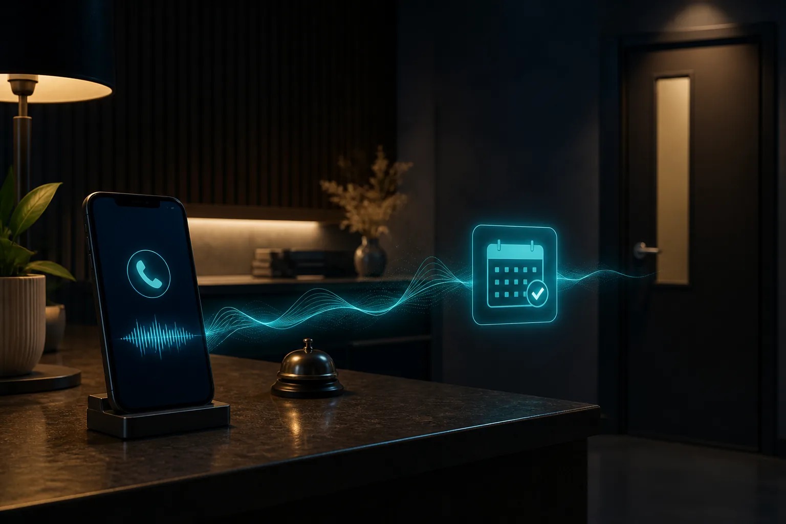 Phone call connecting to an appointment booking after hours
