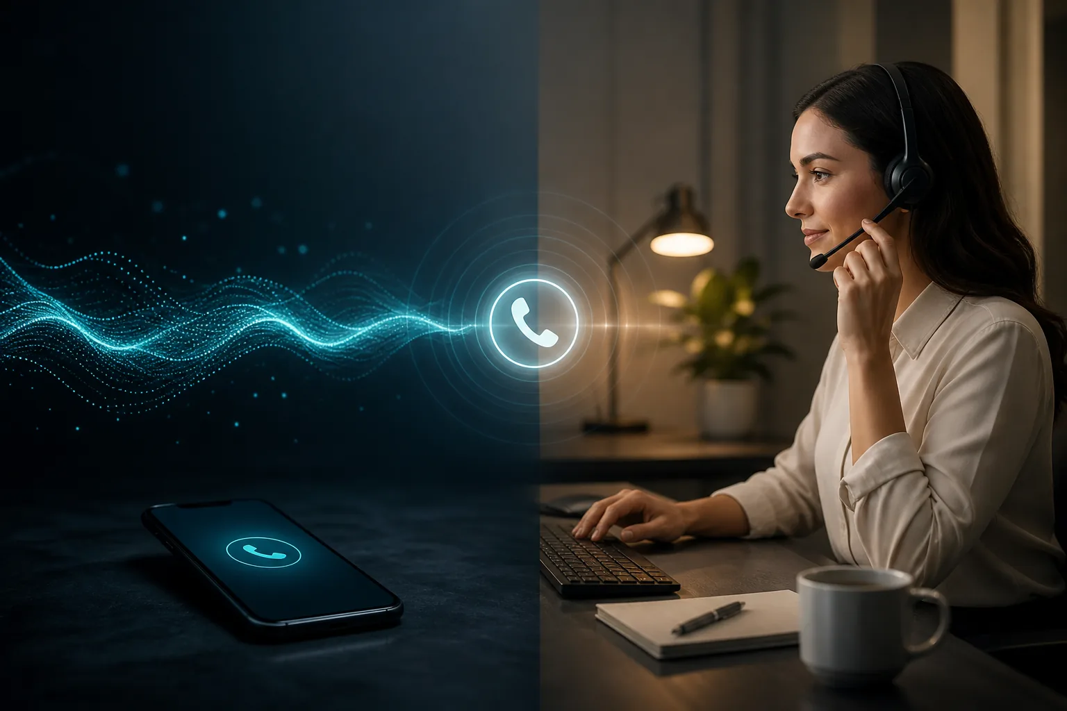 AI phone system compared with a human answering service operator