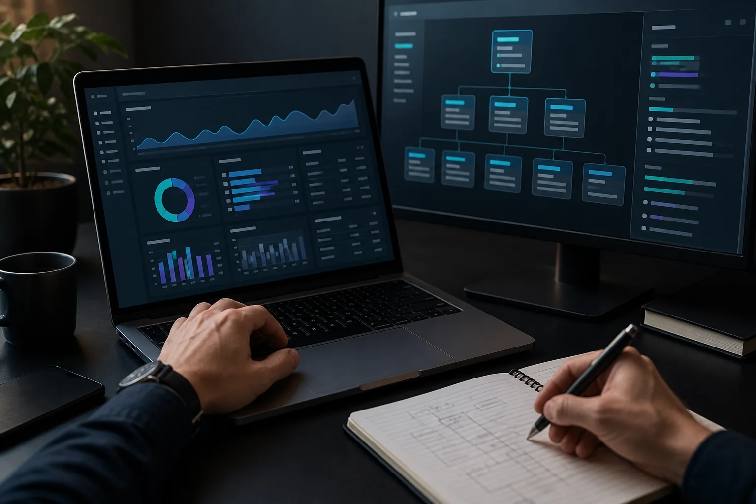 A marketing specialist auditing advertising account structure and tracking